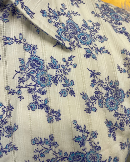 Vintage 1960’s 1970’s Dagger Collar Floral Shirt