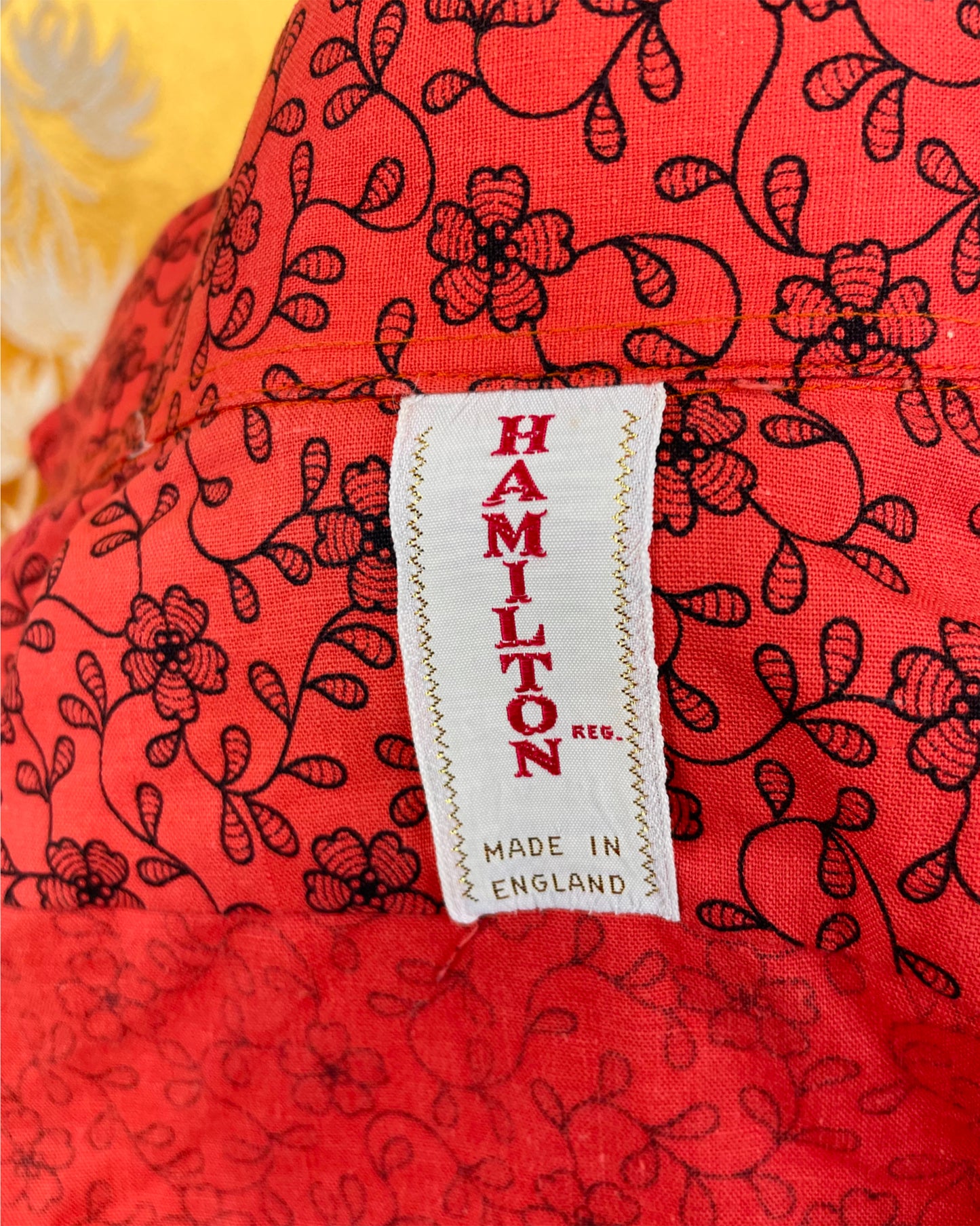 Vintage 1960’s 1970’s Red Psychedelic Mod Beagle Collar Shirt by Hamilton