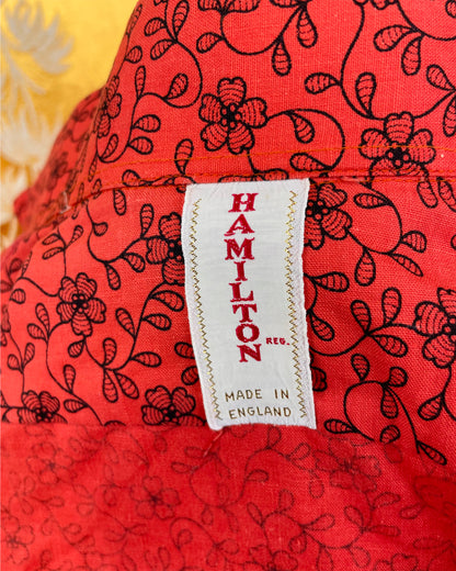 Vintage 1960’s 1970’s Red Psychedelic Mod Beagle Collar Shirt by Hamilton