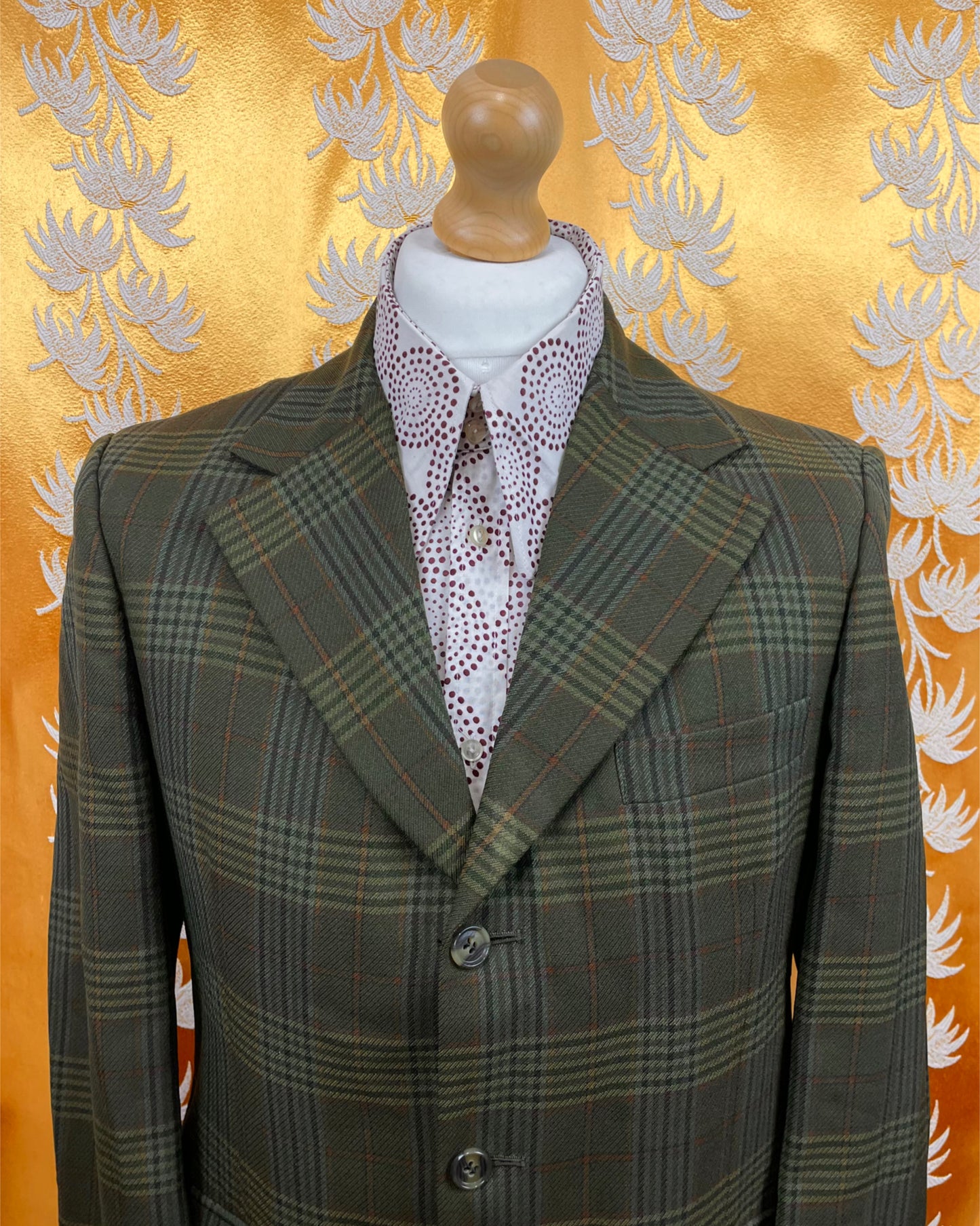 Vintage 1960’s 1970’s Three Button Plaid Blazer by Golden Seal