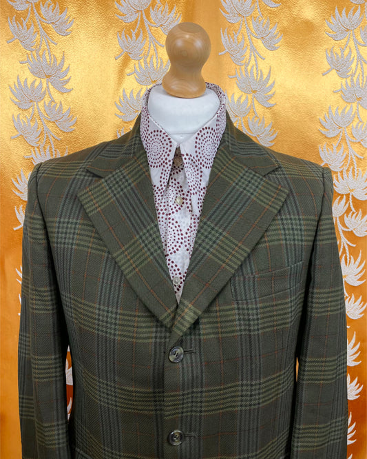 Vintage 1960’s 1970’s Three Button Plaid Blazer by Golden Seal