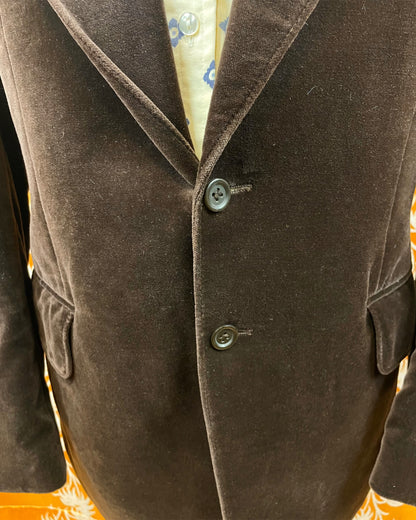 Vintage 1960’s 1970’s Brown Velvet Flared Two Piece Suit