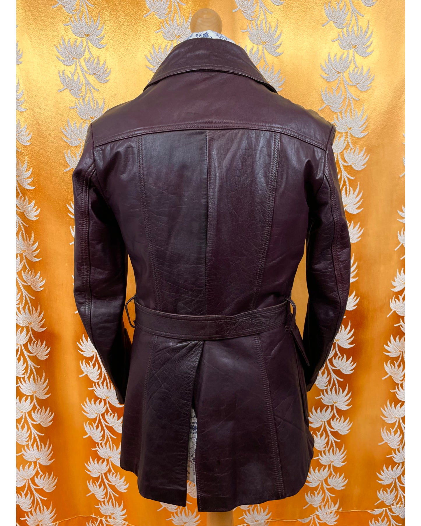 Vintage 1960’s 1970’s Oxblood Beagle Collar Leather Jacket by Paul Blanche
