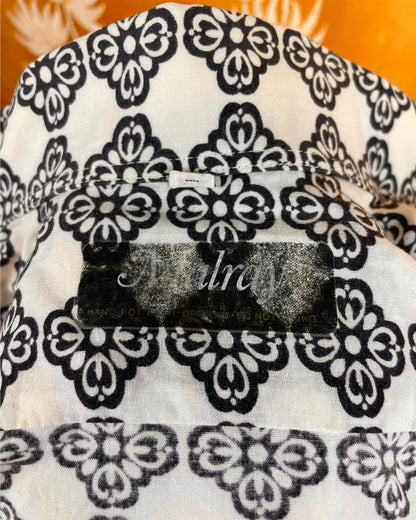 Vintage 1960’s 1970’s Black and White Dagger Collar Psychedelic Mod Shirt by Malray