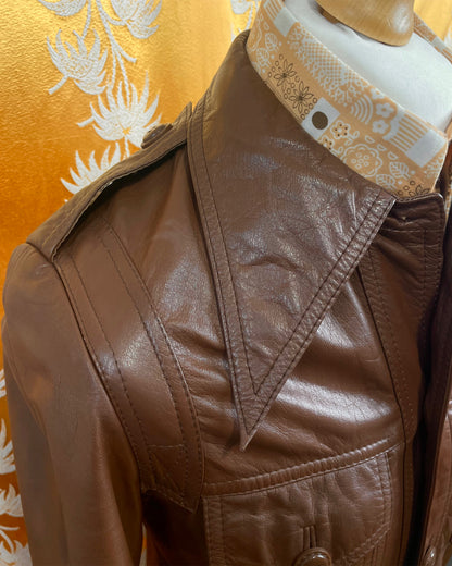 Vintage 1970’s Dagger Collar Leather Jacket by Echt Leder