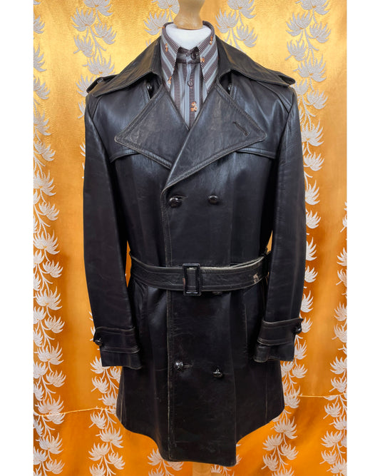 Vintage 1970’s Leather Trench Coat by St Micheal