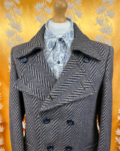 Vintage 1960’s 1970’s Deadstock Mens Wool Trench Coat by Maier