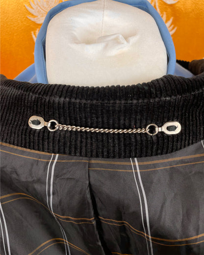 1960’s 1970’s Black Corduroy Dagger Trench Coat