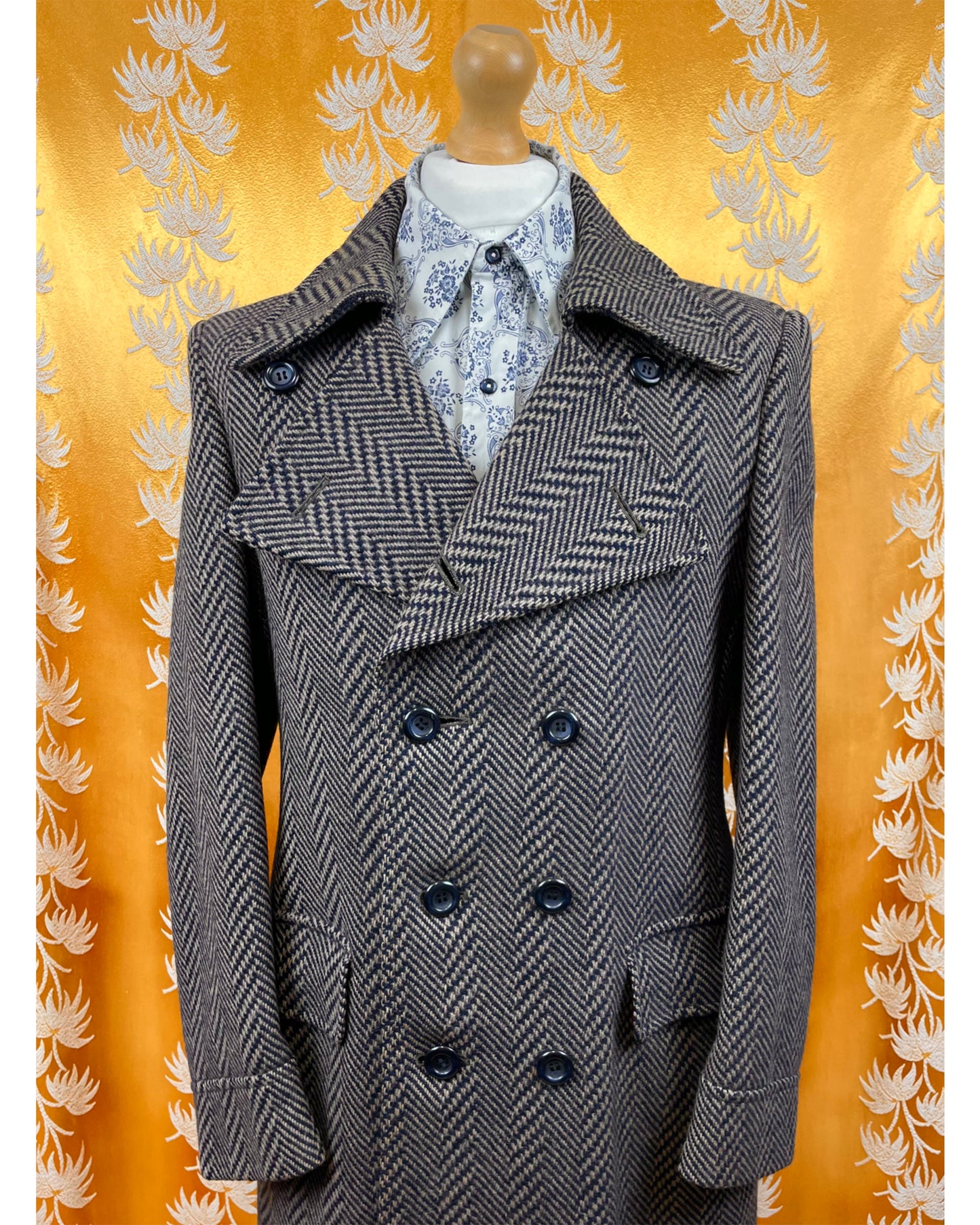 Vintage 1960’s 1970’s Deadstock Mens Wool Trench Coat by Maier