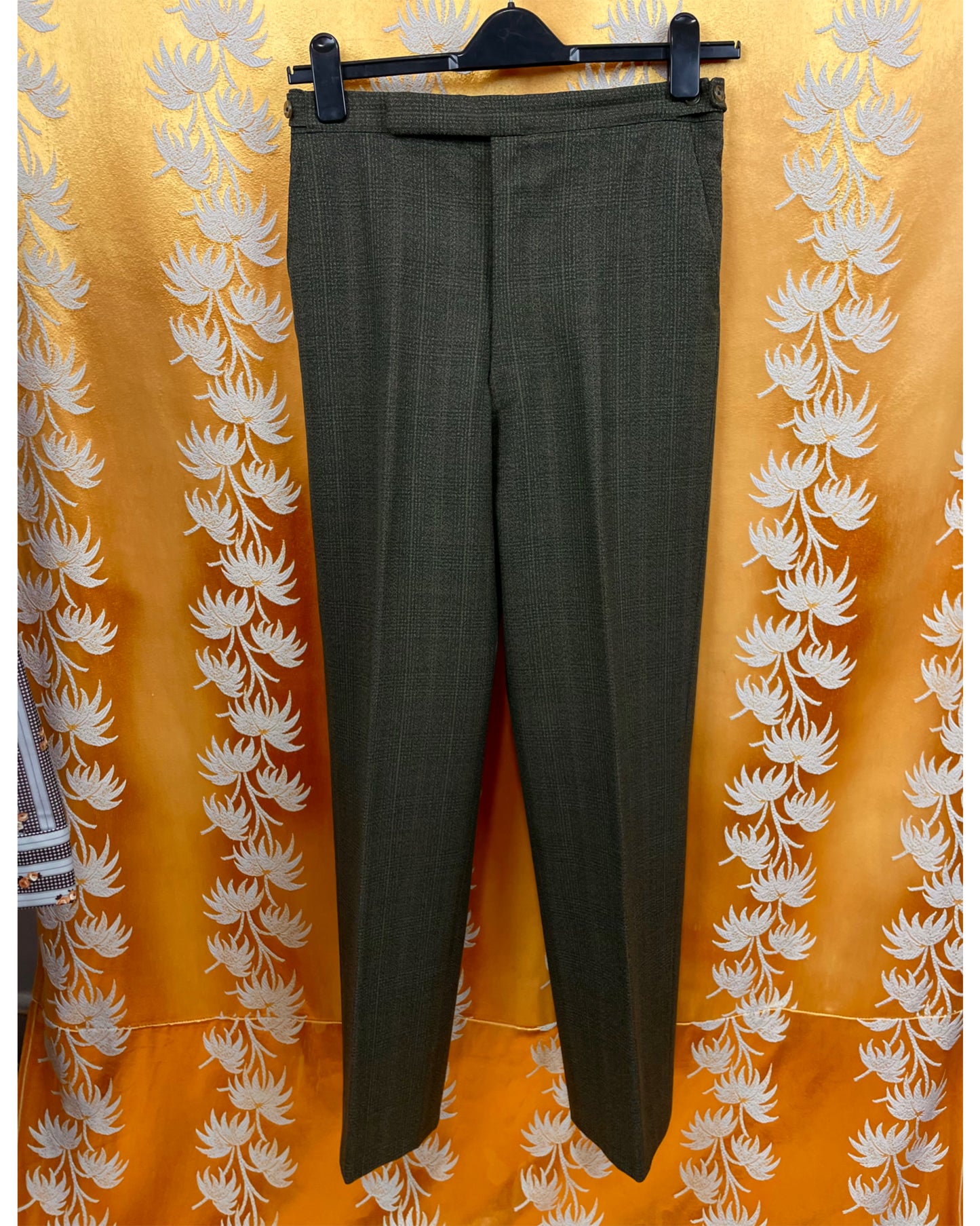 Vintage 1960’s 1970’s Green Plaid Three Button Suit by Maenson