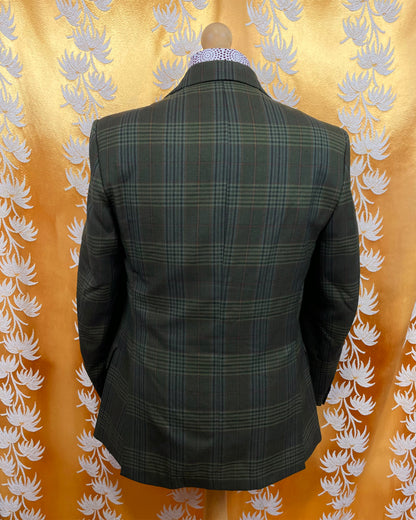 Vintage 1960’s 1970’s Three Button Plaid Blazer by Golden Seal