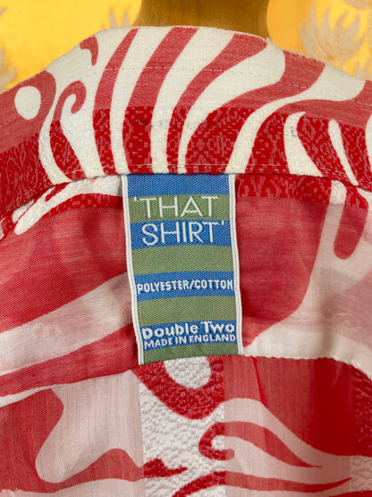 Vintage 1960’s 1970’s Red White Psychedelic Shirt by Double Two