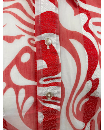 Vintage 1960’s 1970’s Red White Psychedelic Shirt by Double Two