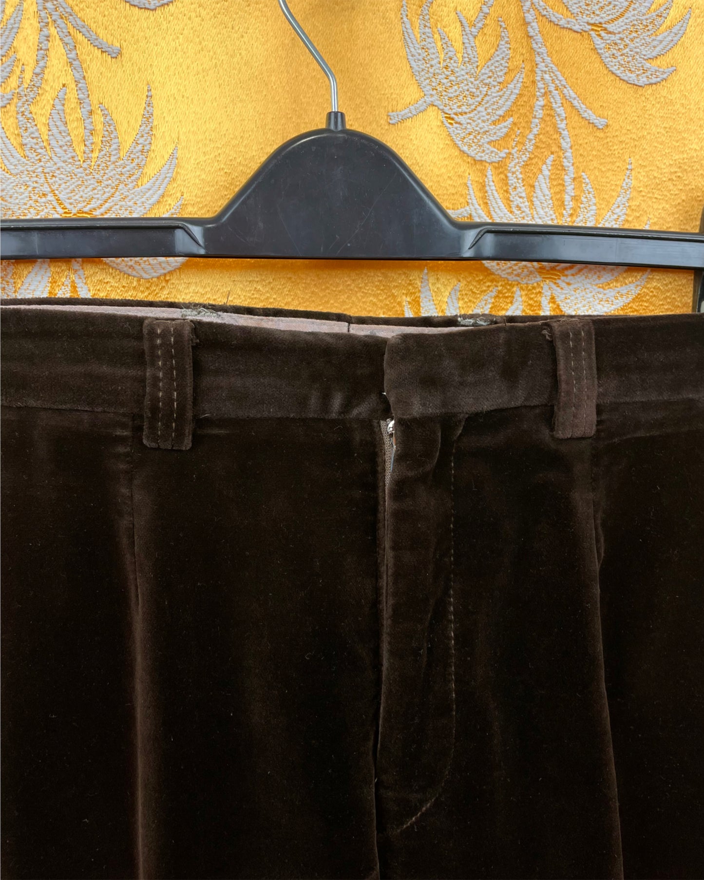 Vintage 1960’s 1970’s Brown Velvet Flared Two Piece Suit