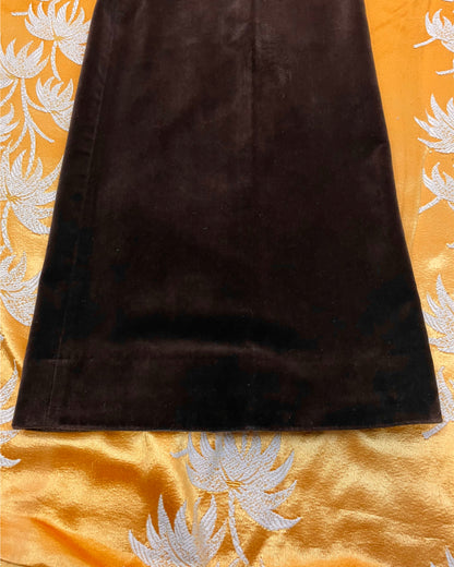Vintage 1960’s 1970’s Brown Velvet Flared Two Piece Suit