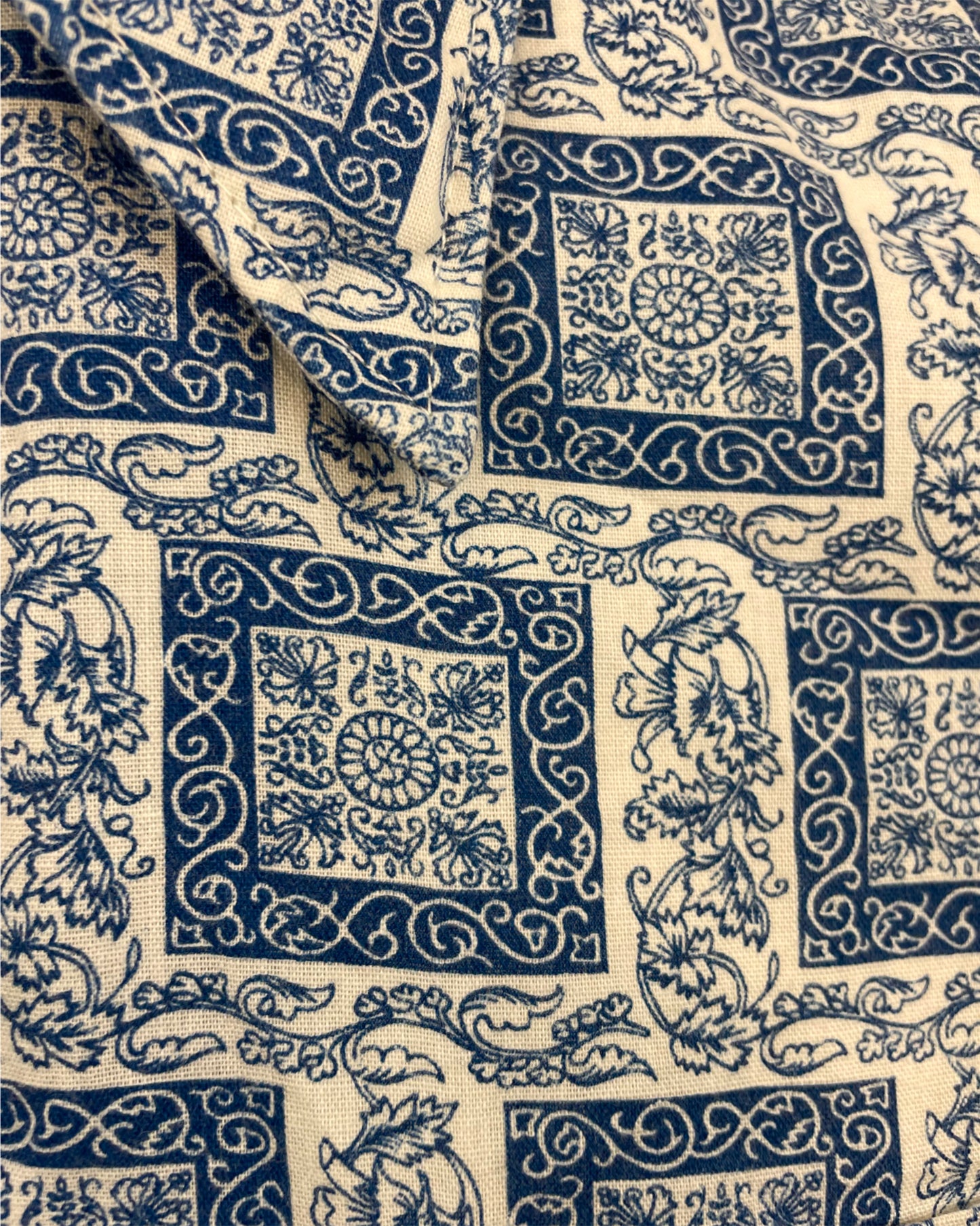 1960’s 1970’s Blue Floral Patterned Shirt by Donlin