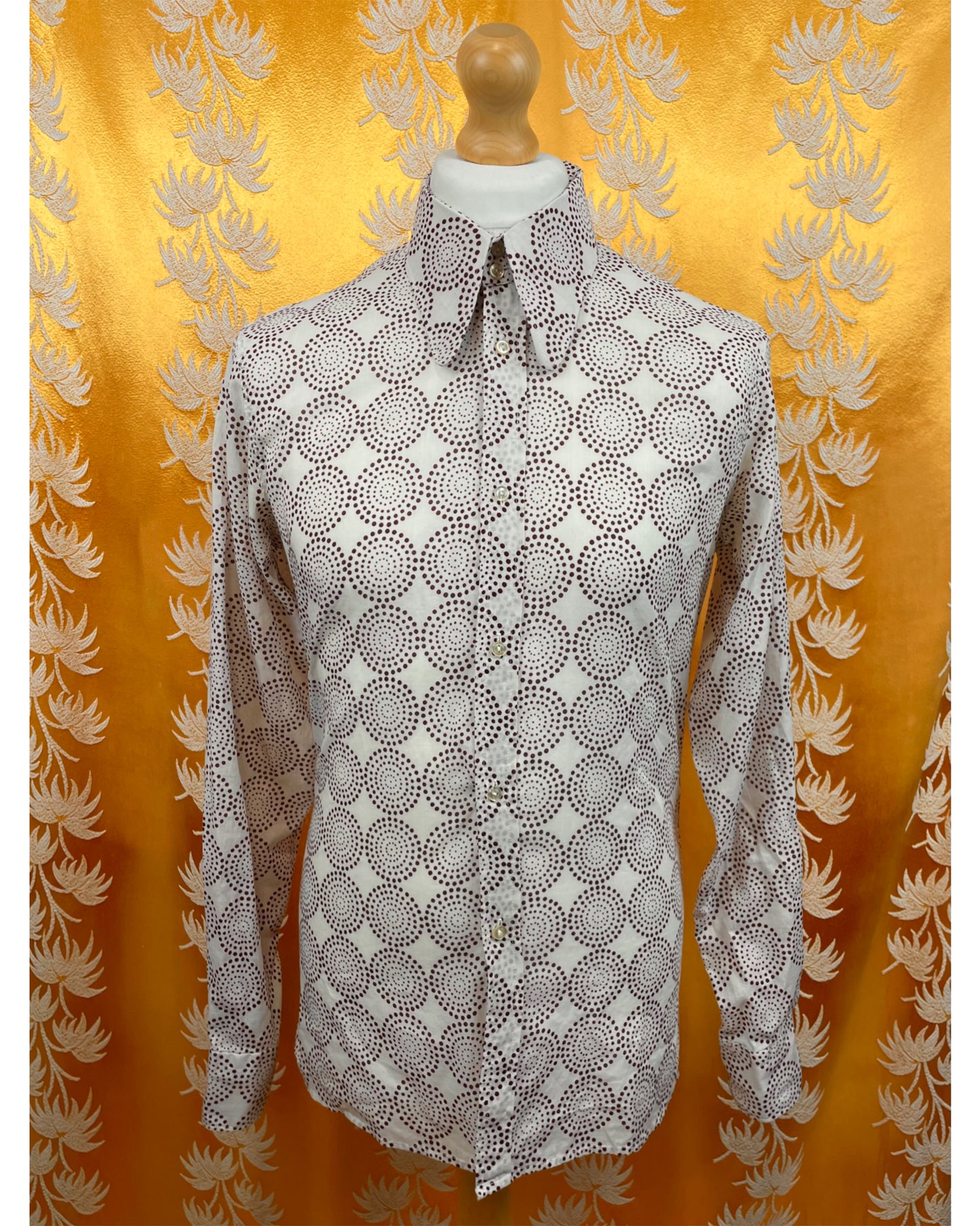 Vintage 1960’s 1970’s Beagle Collar Shirt Psychedelic Mod