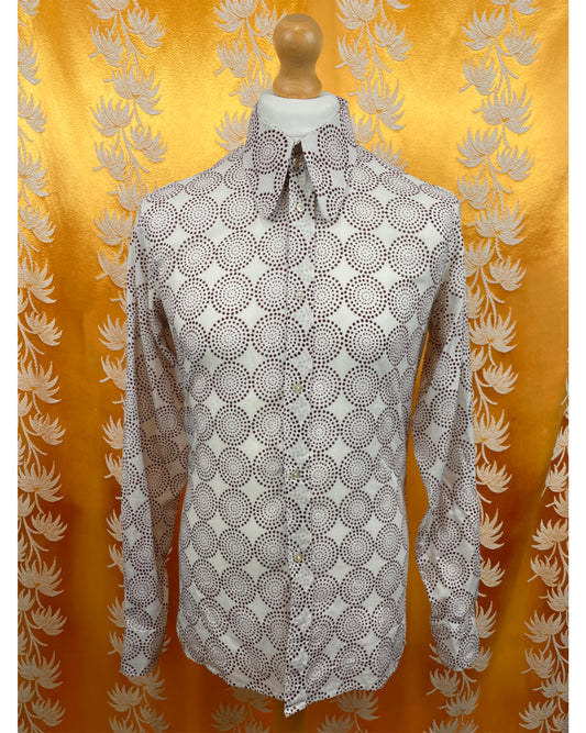 Vintage 1960’s 1970’s Beagle Collar Shirt Psychedelic Mod