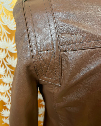 Vintage 1970’s Dagger Collar Leather Jacket by Echt Leder