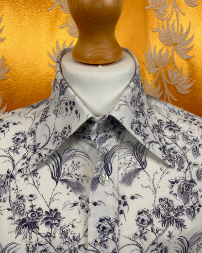 Vintage 1960’s 1970’s Dagger Collar Floral Shirt by Jaytex
