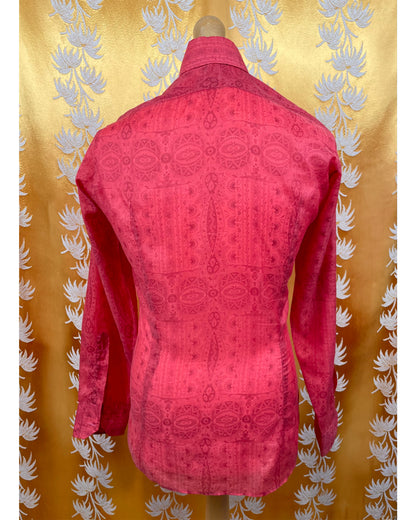 1960’s 1970’s Red Paisley Psychedelic Shirt by Double Two