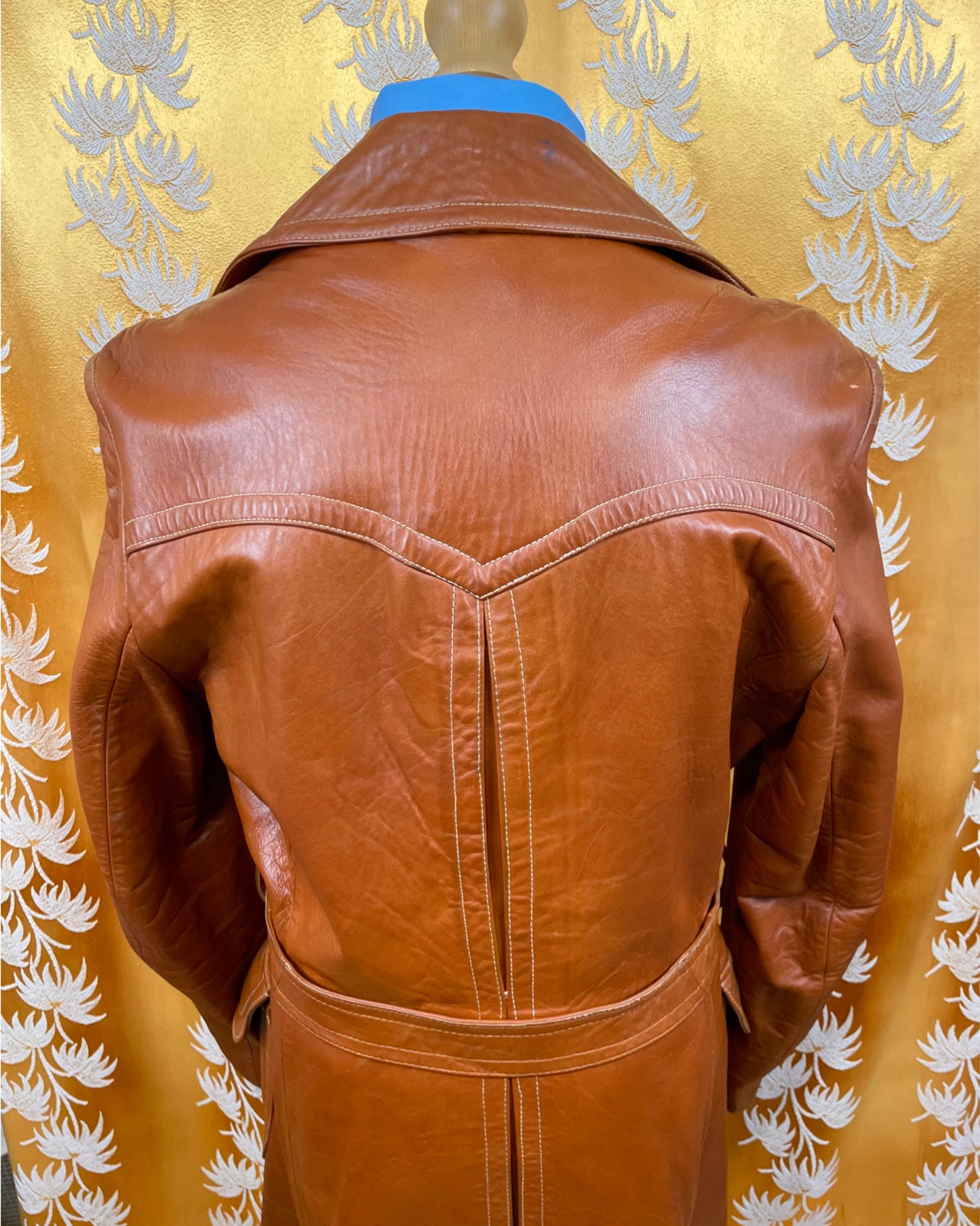 1960’s 1970’s Tan Leather Trench Coat