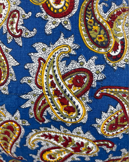 Vintage 1960’s 1970’s Blue Paisley Button Down Psychedelic Shirt by Denby Dale
